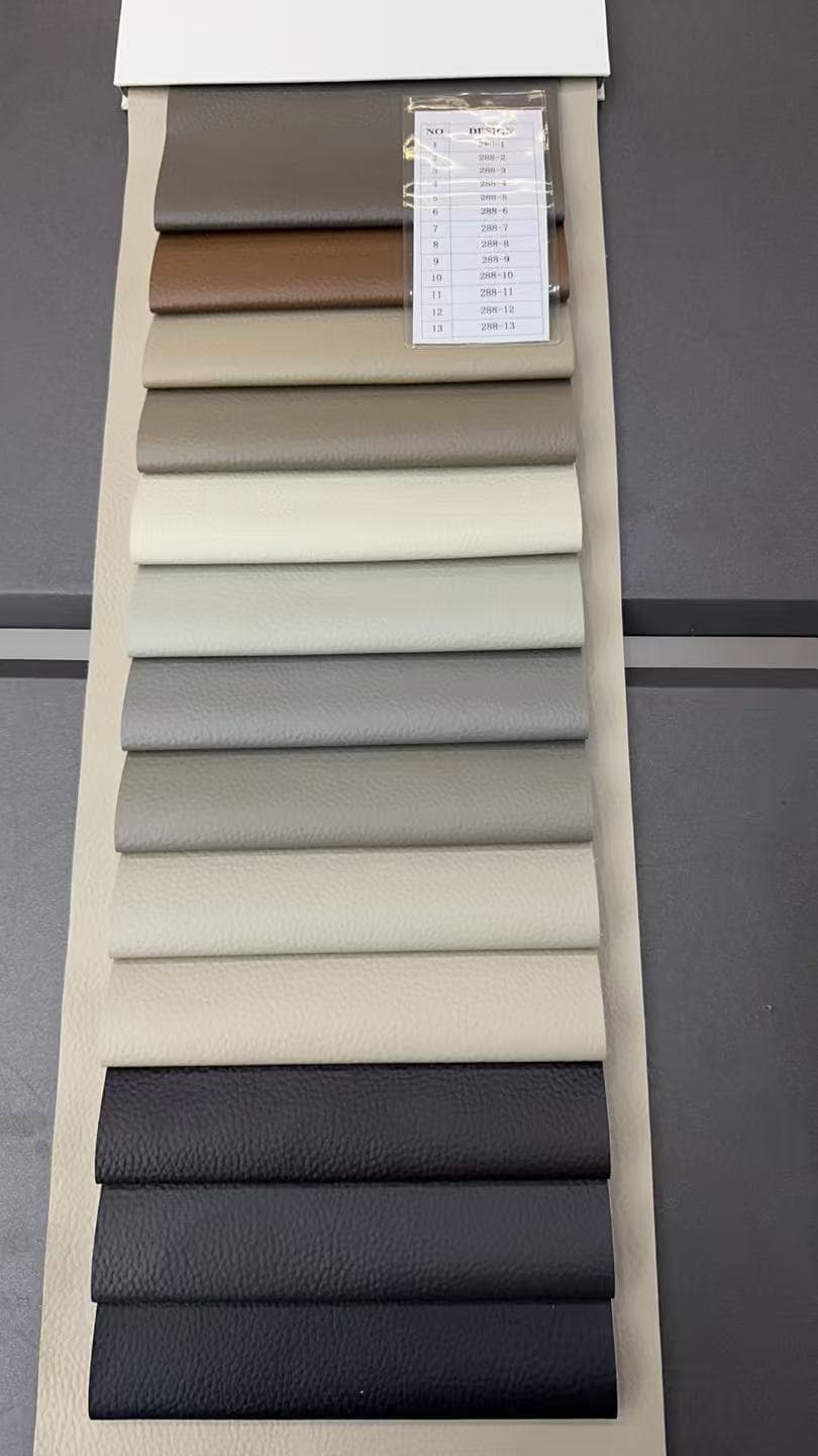 288 PVC upholstery leather real color card numbered 288-1 to 288-13