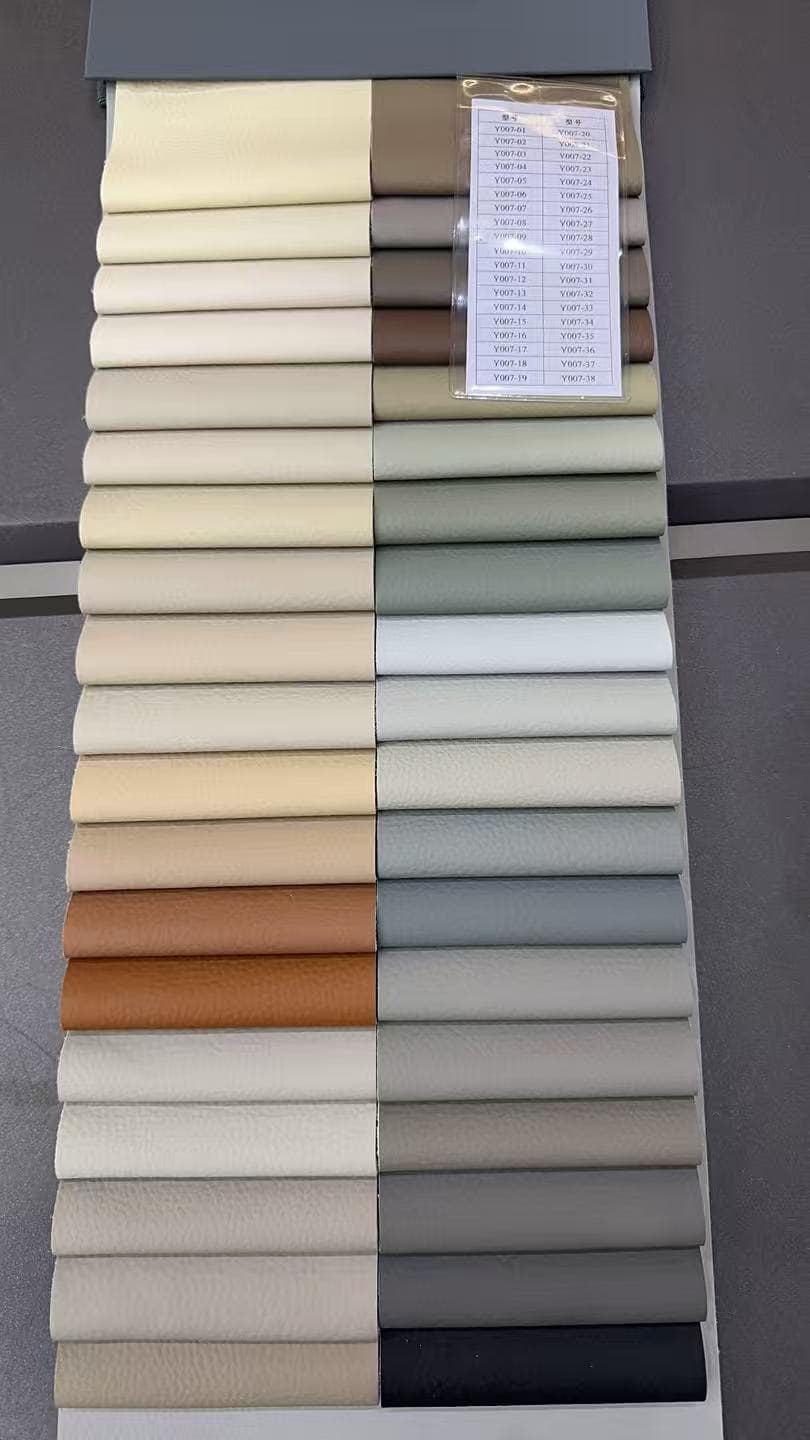 Y007 PVC upholstery leather real color card numbered Y007-01 to Y007-38